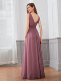 Women's Double V Neck Floor Length Sparkly Evening Dresses for Party Multi-colors