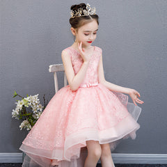 Flower Girl Dresses for Wedding Pageant Sleeveless Birthday Dress Floral Embroidered Embellished Evening Dress