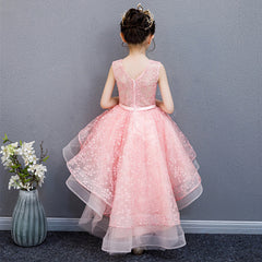 Flower Girl Dresses for Wedding Pageant Sleeveless Birthday Dress Floral Embroidered Embellished Evening Dress