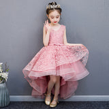 Flower Girl Dresses for Wedding Pageant Sleeveless Birthday Dress Floral Embroidered Embellished Evening Dress