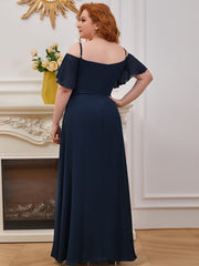 Women's Plain Solid Color Plus Size Gown Chiffon Bridesmaid Dress