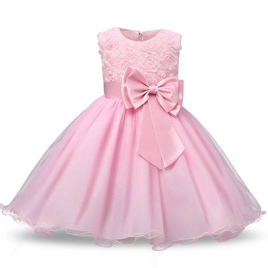 Multi-colors Flower Girl Dresses Sleeveless A Line Ball Gown with Bows