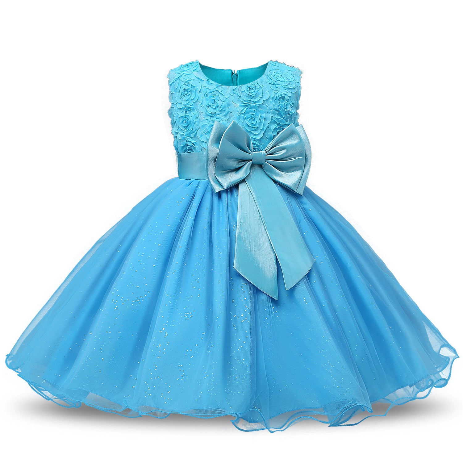 Multi-colors Flower Girl Dresses Sleeveless A Line Ball Gown with Bows