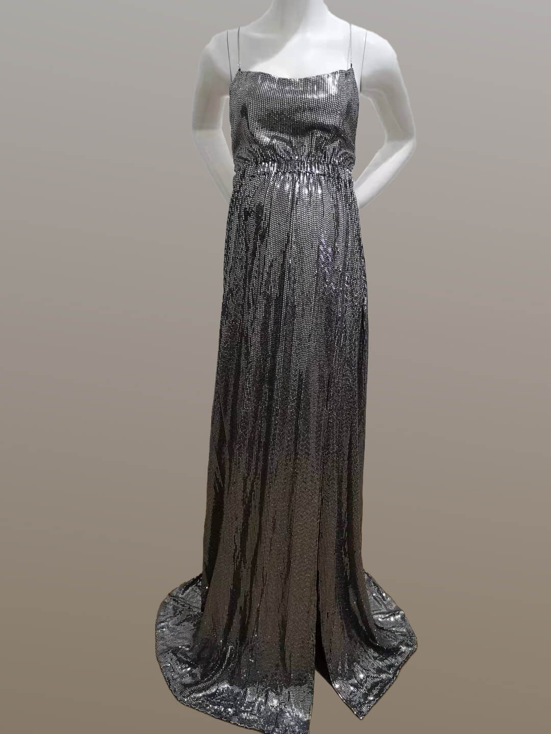 Sexy Metallic Thin Straps Maternity Evening Dress Photoshoot Gown