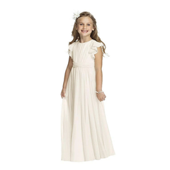 Simple Flower Girl Dresses for Kids Chiffon Princess Dresses Floor Length Softly Flowing